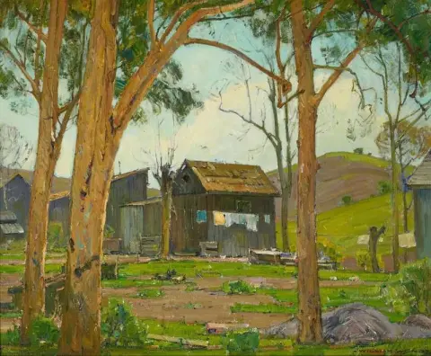 特拉布科峡谷温特小屋的洗涤日，约 1925 年