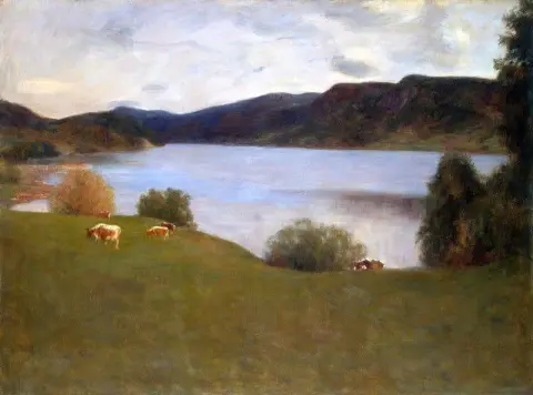 Maisema järven kanssa 1895