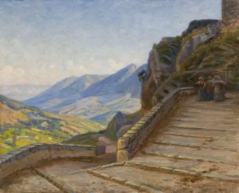 Landskab Fra Civita D Antino Ca. 1895-1900
