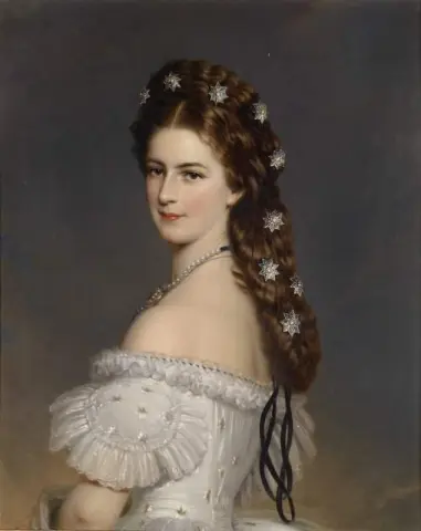 Kaiserin Elisabeth met diamanten sterren in haar haar, ca. 1860