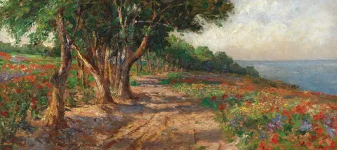 Almkantad strandpromenad i Euxinograd 1
