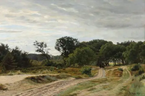 Een rijtuig dat door een landschap rijdt, 1894
