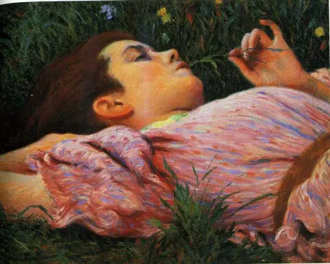 女孩与花