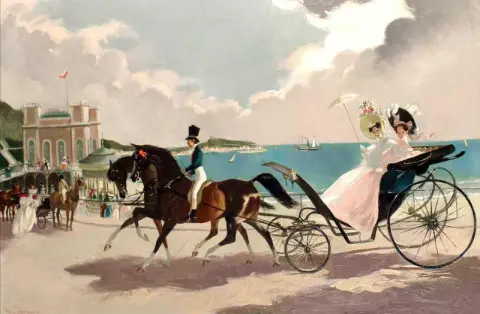 Horse And Trap By The Seaside