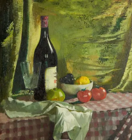 Still Llife On A Checked Tablecloth
