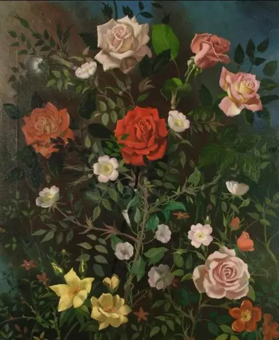 Study Of Roses And Other Flowers