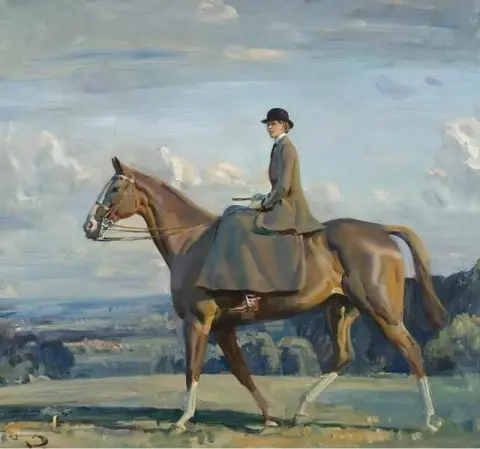 "Porträtt av Lady Barbara Lowther till häst - 1910"