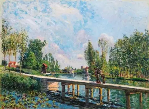 La Passerelle，Loing 运河上的拖道，1886 年
