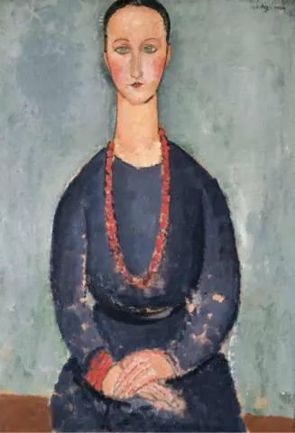 Донна Кон Коллана Росса Женщина в красном ожерелье 1918
