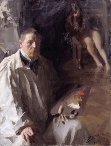 Självporträtt med modell - 1896