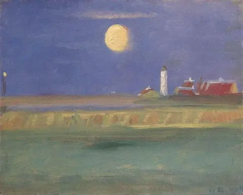 “月亮黄昏，灯塔 - 1904”