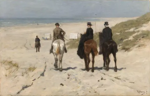 早晨沿着海滩骑行（1876）