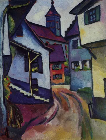 Street With Church In Kandern 1911