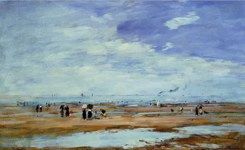 Deauville, the beach, low tide - 1887