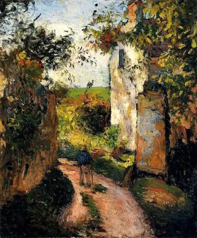 Um camponês na rua de Hermitage Pontoise 1876