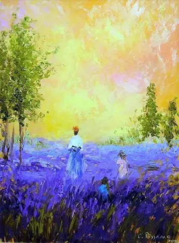 Mãe e filho nos campos de lavanda, 1860