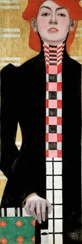 Woman with Red Hair in a Black Coat, 1908