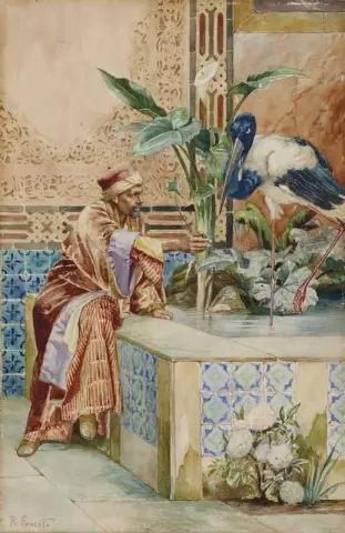 Fontana Con L'uomo E La Cicogna