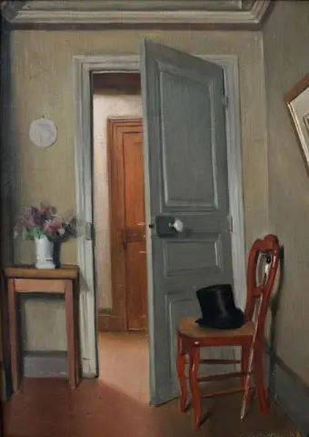 El sombrero de copa, Interior o La visita, 1887