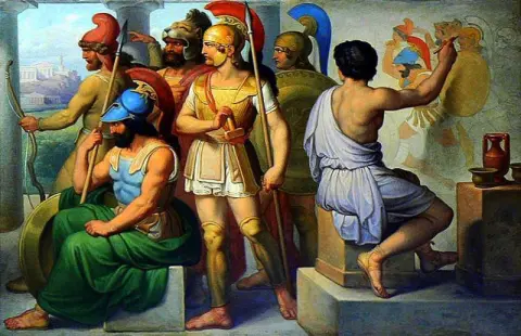 Panel från väggmålningen på Gallery of Ancient Art Hermitage Museum St Petersburg