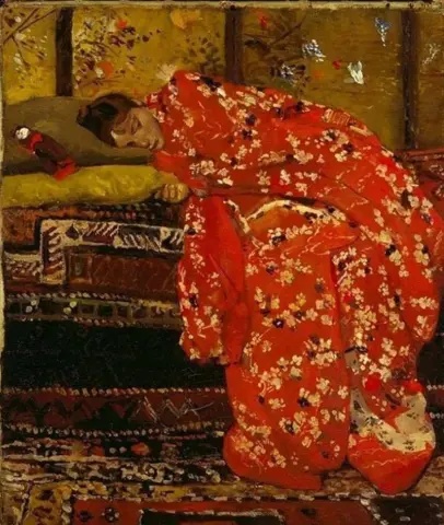 “身穿红色和服的女孩 - 1895/1896”