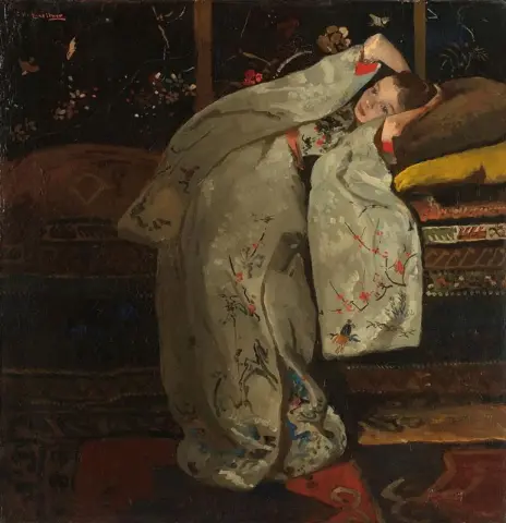 “身穿白色和服的女孩 - 1894 年”