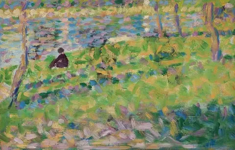Пейзаж, сидящий мужчина, ок. 1884-85 гг.