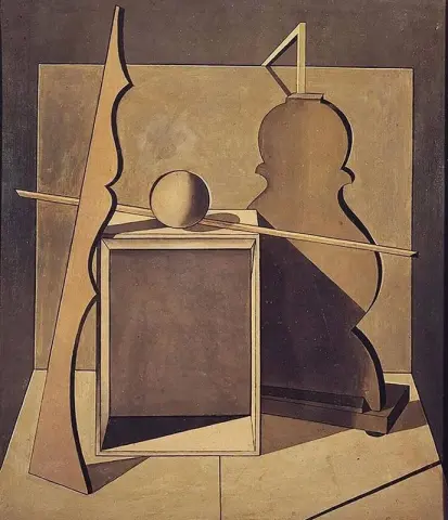 Naturaleza muerta metafísica con triángulo, 1919
