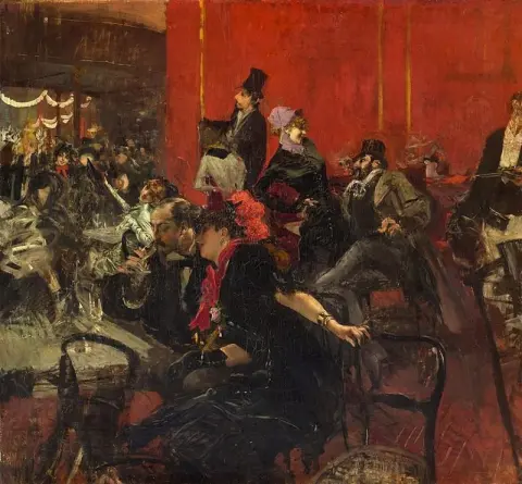 Escena de fiesta en el Moulin Rouge, 1889