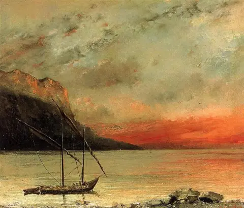 Zonsondergang boven het meer van Genève