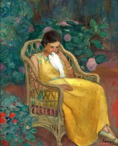年轻女子与鸽子 1923