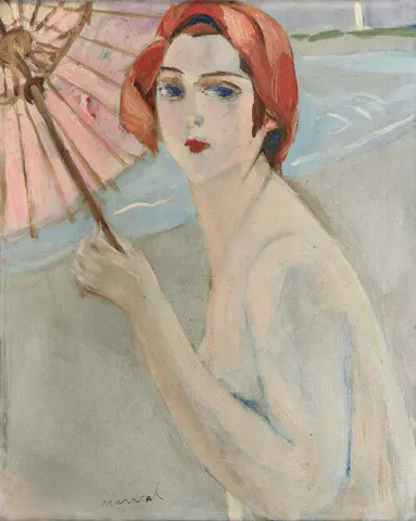 מתרחץ עם מטרייה, 1924