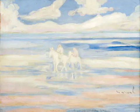 Κολύμβηση ή άλογα στην παραλία, 1925