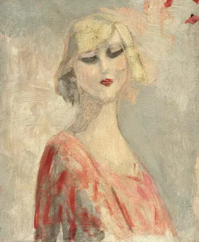 Η ξανθιά με το κόκκινο κορσάζ, περίπου 1924