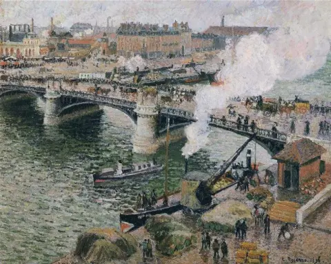 Die Boieldieu-Brücke in Rouen, nasses Wetter