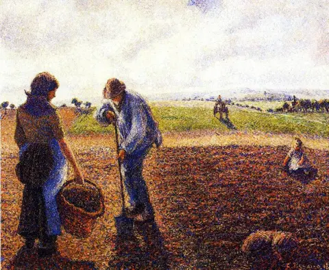 Bauern auf ihrem Feld, Eragny