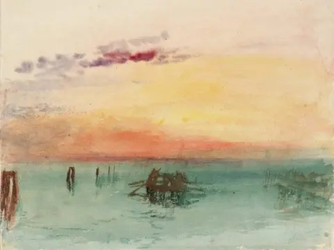 베니스 - 일몰 시 석호의 전망, 1840년