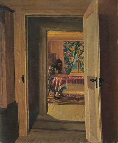 Interieur Jeune Fille Ecrivant 1905