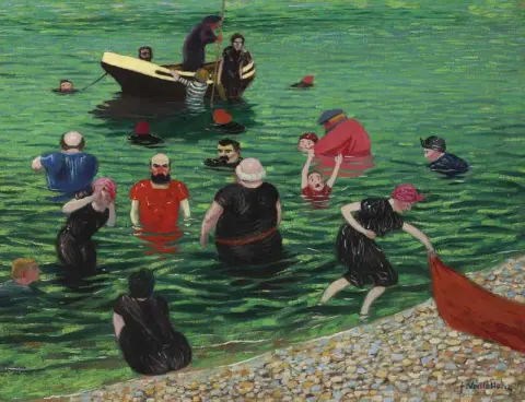 La Baignade A Etretat 1899