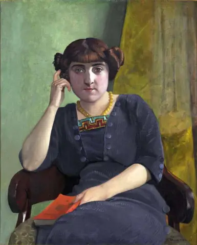Portrait Of Young Woman In A Velour Dress