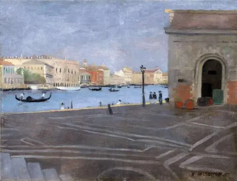 Venise L Ancienne Douane Et Le Grand Canal Ca. 1902