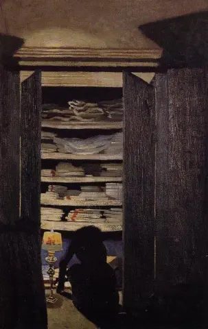 Woman Searching Through A Cupboard 1901-01